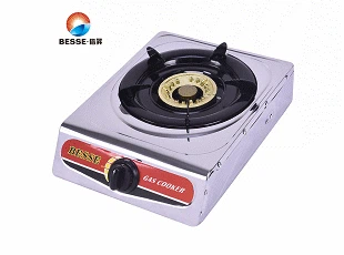 Estufa de gas amb panell d'acer inoxidable