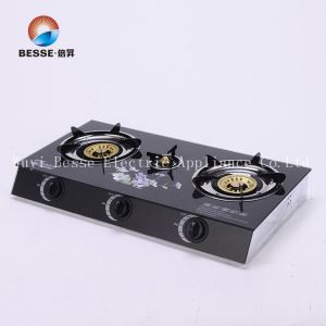 Tapa de gas cremallera separada de foc Estufa de gas de vidre temperat