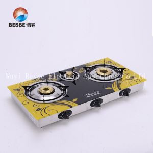 Estufa de gas de vidre temperat de moda amb tres cremadors